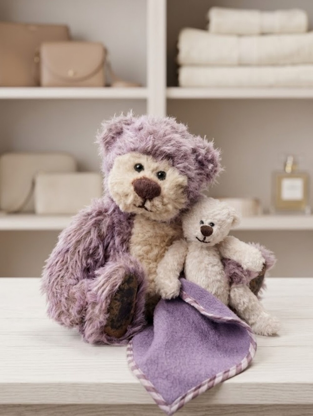 Vintage Ganz Cottage "Mama & Baby" Teddy Bear Set